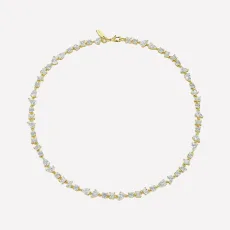 Corrine Tennis Crystal Necklace - Rhodium Plated Corrine Tennis Crystal Necklace - Rhodium Plated