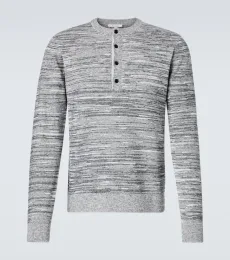 Cotton and linen-blend Henley shirt Cotton and linen-blend Henley shirt