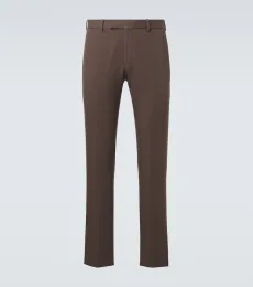 Cotton and linen chinos