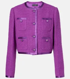 Cotton and silk-blend tweed jacket Cotton and silk-blend tweed jacket