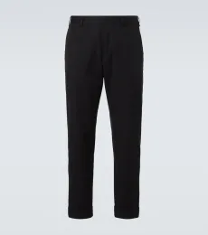 Cotton and wool straight pants