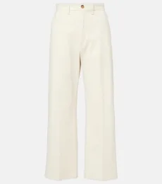Cotton-blend cropped chinos