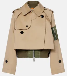 Cotton-blend gabardine and twill jacket