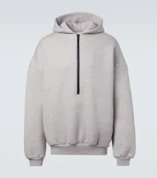 Cotton-blend half-zip hoodie Cotton-blend half-zip hoodie