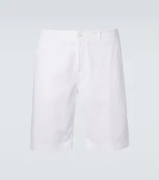 Cotton-blend satin Bermuda shorts