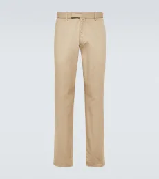Cotton-blend slim pants