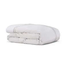 Cotton Collection Sateen Double Row Duvet Cover - Natural, Double Cotton Collection Sateen Double Row Duvet Cover - Natural, Double