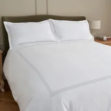 Cotton Collection Sateen Triple Row Cord Duvet Cover - Silver, Super King Cotton Collection Sateen Triple Row Cord Duvet Cover - Silver, Super King