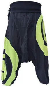 Cotton Drop Crotch Light Harem Trousers Small Black Cotton Drop Crotch Light Harem Trousers Small Black