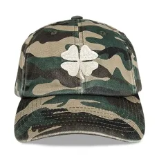 Cotton Embroidered Baseball Cap with Adjustable Straps for Men and Women (One Size Fits Most), Clover - Camo, One Size Cotton Embroidered Baseball Cap with Adjustable Straps for Men and Women (One Size Fits Most), Clover - Camo, One Size