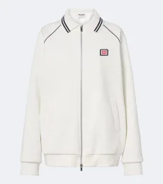 Cotton piqué blouson jacket Cotton piqué blouson jacket