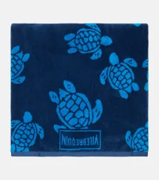 Cotton terry jacquard beach towel