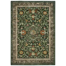Country Paisley Green Eco-Washable Rug Country Paisley Green Eco-Washable Rug