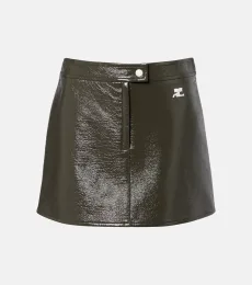 CourrÃges Cotton-blend vinyl miniskirt CourrÃges Cotton-blend vinyl miniskirt
