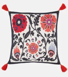 Coussin Flowers imprimé en velours
