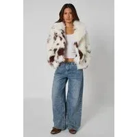 Cow Print Faux Fur Jacket Cow Print Faux Fur Jacket