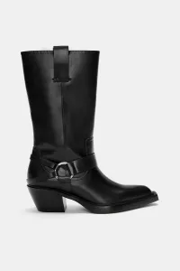 Cowboy Boots With Buckle - Black