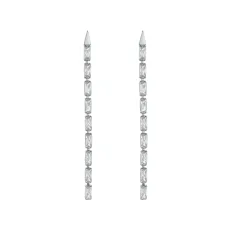 Ted Baker Silver Isalie Crystal Baguette Slinky Drop Necklace - Silver