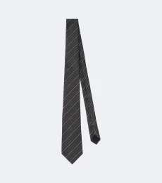 Cravate rayée en jacquard de soie Cravate rayée en jacquard de soie