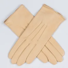 Cream Silk Lined Italian Leather Gloves Cream Silk Lined Italian Leather Gloves