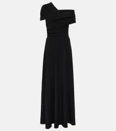 Crepe one-shoulder gown Crepe one-shoulder gown