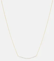 Crescent 18kt yellow gold necklace with diamonds