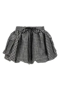 Crinkled Check Mini Bubble skirt Black Size EU