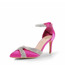 Crisscross Rhinestone Straps Pumps