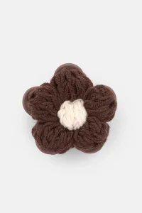 Crochet Flower Hair Clip - Brown Crochet Flower Hair Clip - Brown