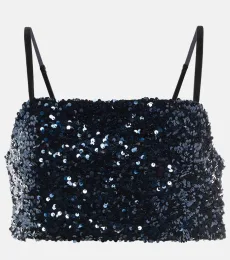 Crop top con lentejuelas