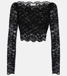 Crop top de encaje floral Crop top de encaje floral