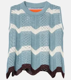Crop top en coton à motif chevron Crop top en coton à motif chevron