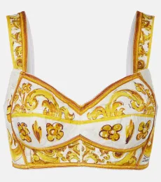 Crop top Majolica de popelín