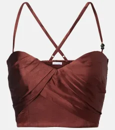 Crop top Palmire de satén
