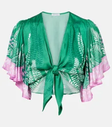 Crop top Rose de satén