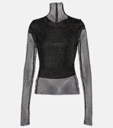 Crop top Valdai de rejilla adornado
