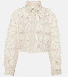 Cropped cotton lace shirt Cropped cotton lace shirt