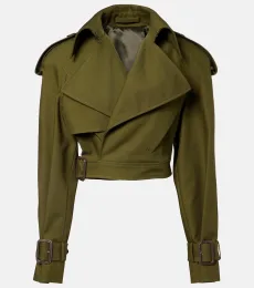 Cropped cotton twill trench coat Cropped cotton twill trench coat