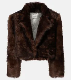 Cropped shearling jacket