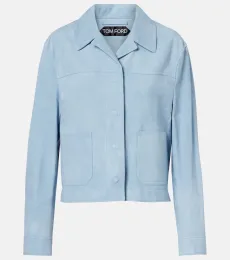 Cropped suede blouson jacket Cropped suede blouson jacket