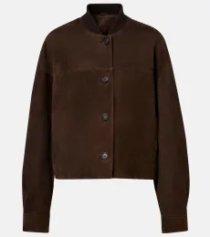 Cropped suede jacket