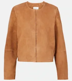 Cropped suede jacket