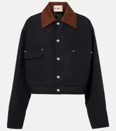 Cropped twill jacket