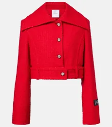 Cropped wool-blend tweed jacket Cropped wool-blend tweed jacket