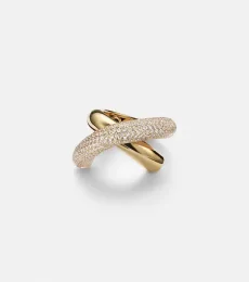 Cross Loop Big 18kt gold ring with diamonds Cross Loop Big 18kt gold ring with diamonds
