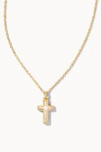 Cross Pendant Necklace Gold White Opal Cross Pendant Necklace Gold White Opal