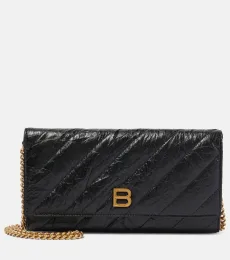 Crush quilted leather wallet on chain Crush quilted leather wallet on chain