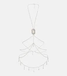 Crystal-embellished body chain
