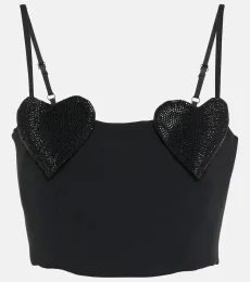 Crystal-embellished cropped top Crystal-embellished cropped top