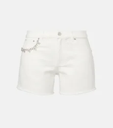 Crystal-embellished denim shorts Crystal-embellished denim shorts